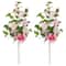 Glitzhome® 28" Pink Hydrangea, Peony & Cherry Blossom Picks, Set of 2
